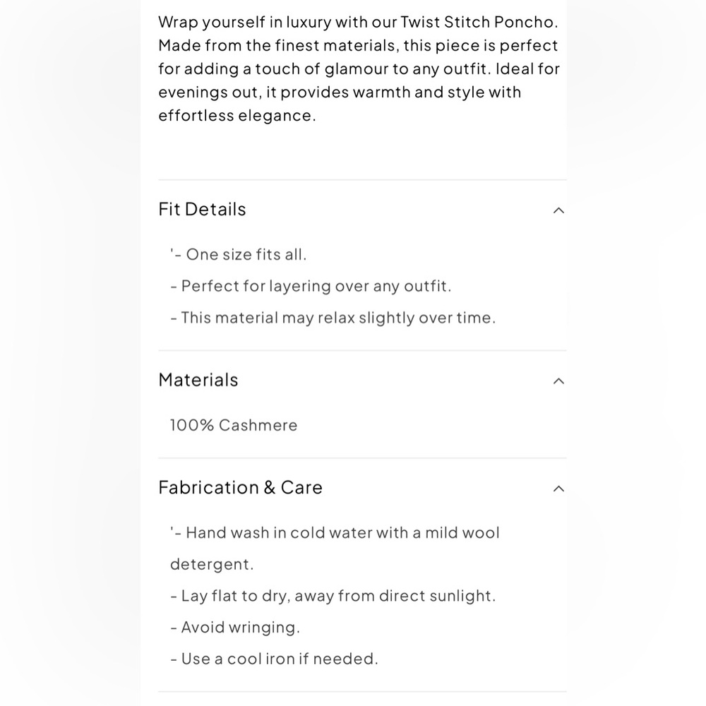 NWT Kinross Cashmere Twist Stitch Poncho - Picture 6 of 6